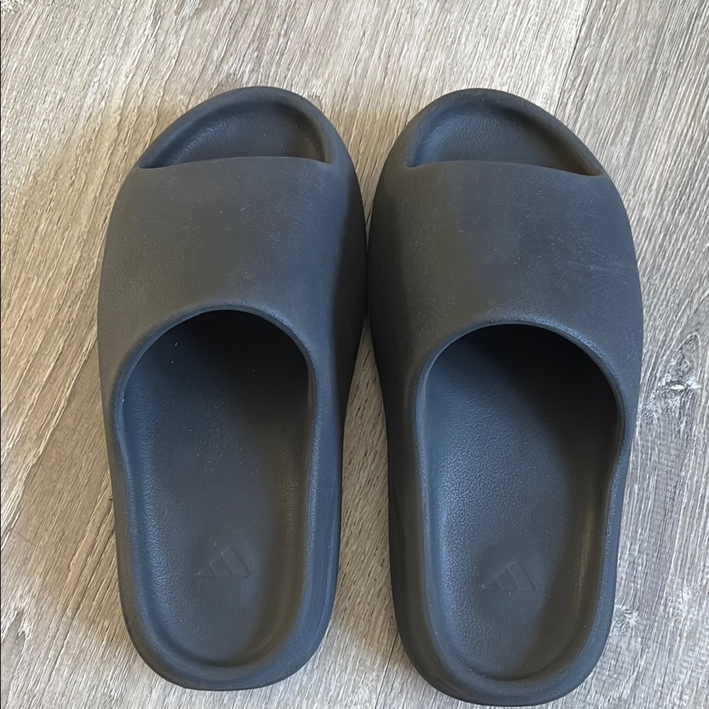 adidas Black Minimalist Slide Sandals with Contoured Footbed - Picture 3 of 7